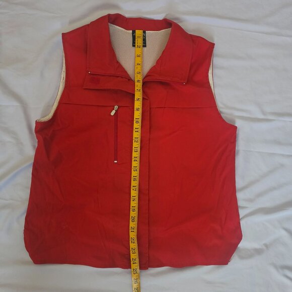 Allison Daley Red Full Zip Front Chest Pocket Lightweight Vest Women's Medium - Picture 11 of 11